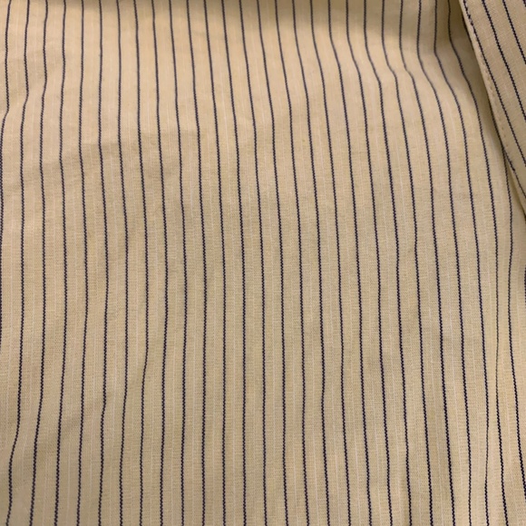 Nicole Miller Yellow Pinstripe Men's Dress Shirt Large 16 Nk 34/35 100% Cotton - Picture 4 of 5